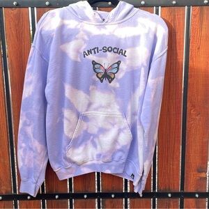 Women’s Acid Wash Anti-Social Hoodie